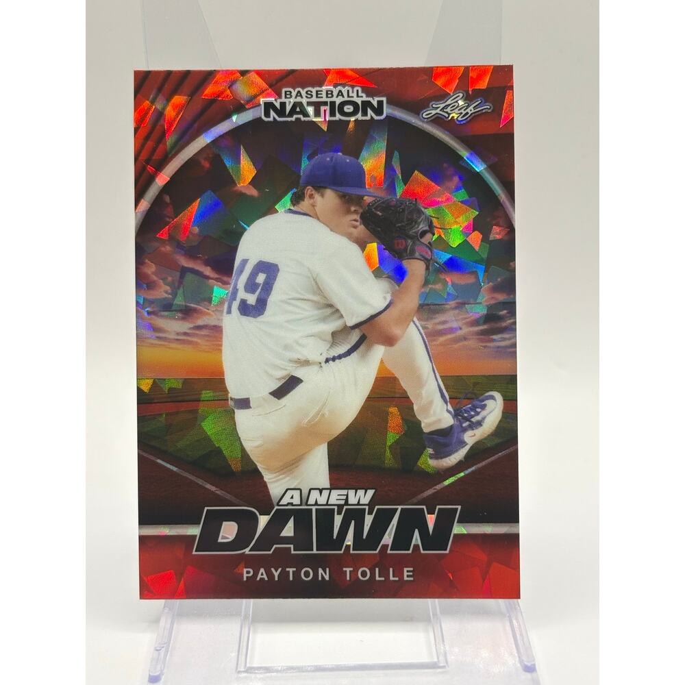 2025 Leaf Baseball Nation Payton Tolle New Dawn Red Crystal Refractor 2/2 SSP